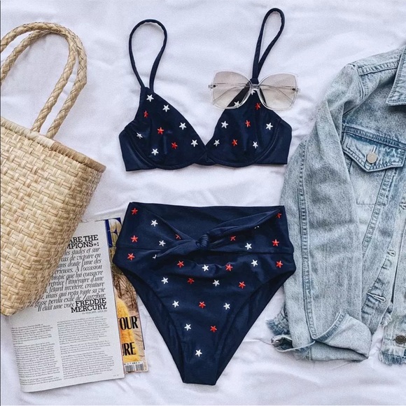 229. star high waist swimsuits - Picture 2 of 6